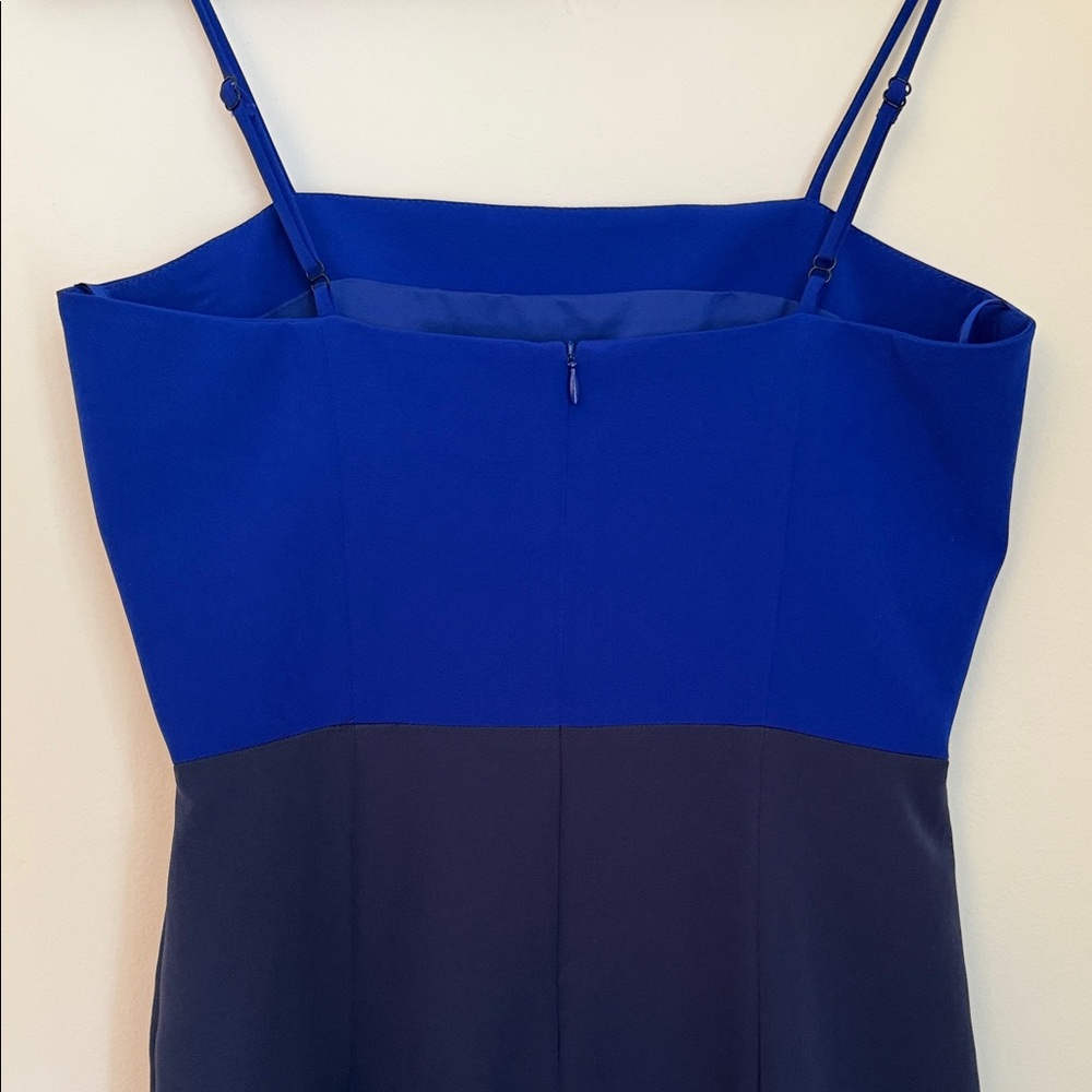 MILLY Two-Tone Blue Dress with Spaghetti Straps - Picture 4 of 7